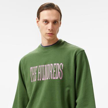  The Hundreds Layer Crewneck Erkek Yeşil Sweatshirt