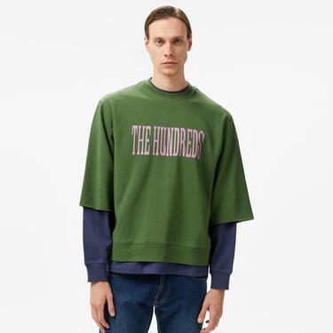  The Hundreds Layer Crewneck Erkek Yeşil Sweatshirt