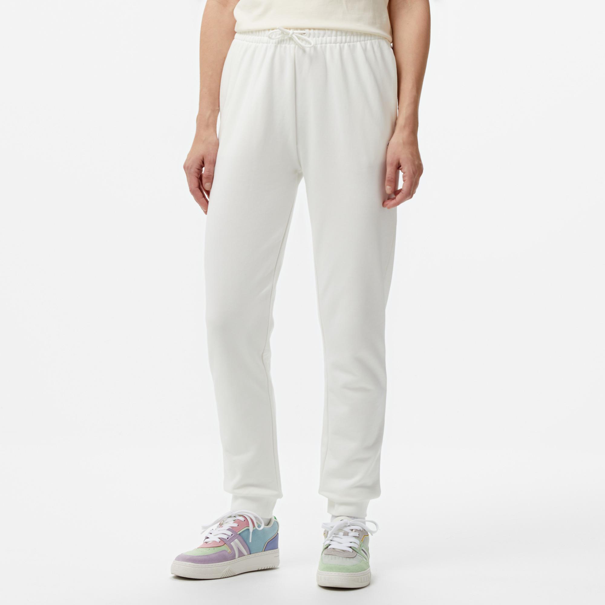 Kadın Straight Fit Beyaz Eşofman Altı