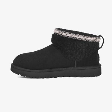  UGG Classic Ultra Mini Maxi Curly Kadın Siyah Bot