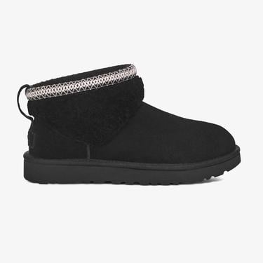  UGG Classic Ultra Mini Maxi Curly Kadın Siyah Bot