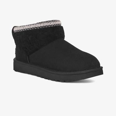  UGG Classic Ultra Mini Maxi Curly Kadın Siyah Bot