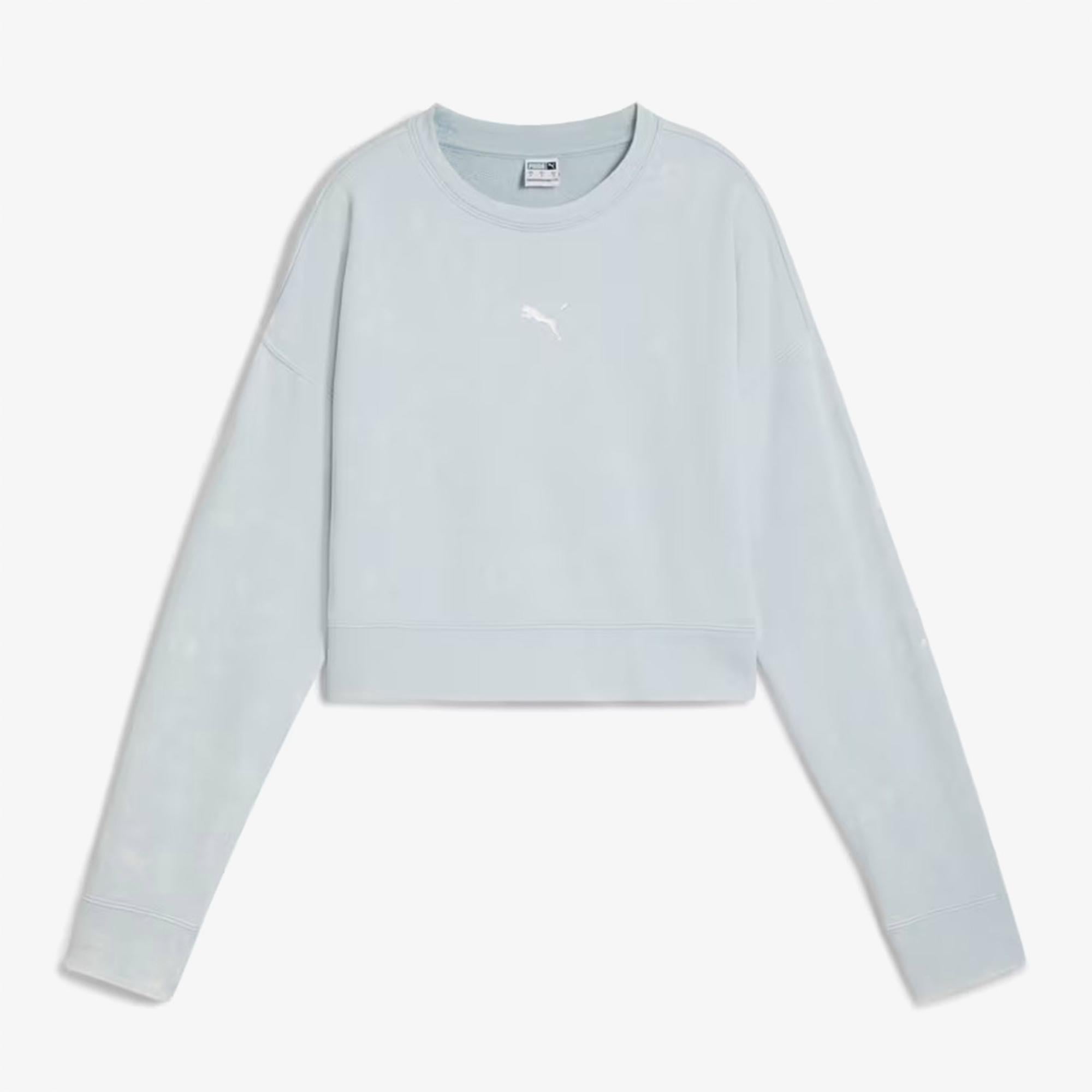 Puma Dare To Relaxed Washed Crew Kadın Mavi Sweatshirt