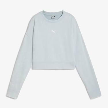  Puma Dare To Relaxed Washed Crew Kadın Mavi Sweatshirt