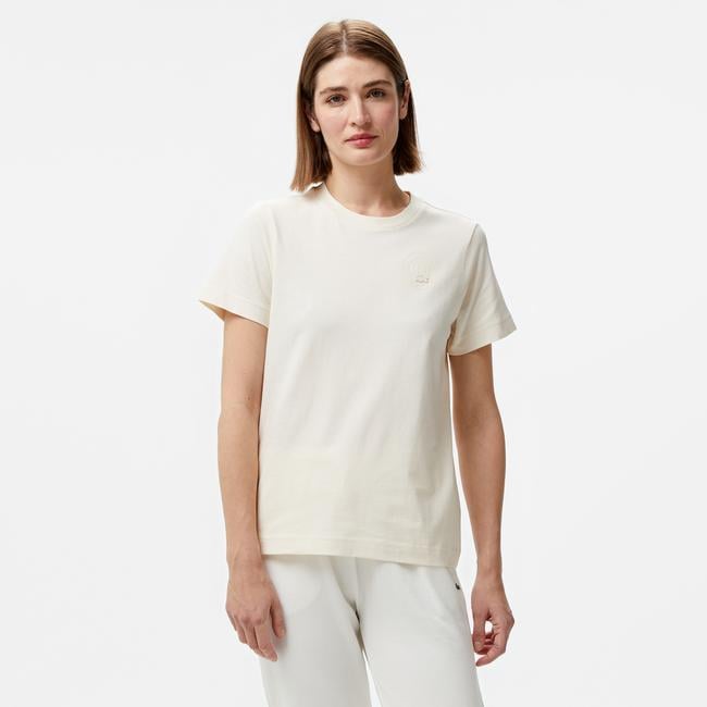  Lacoste Classic Kadın Krem T-Shirt