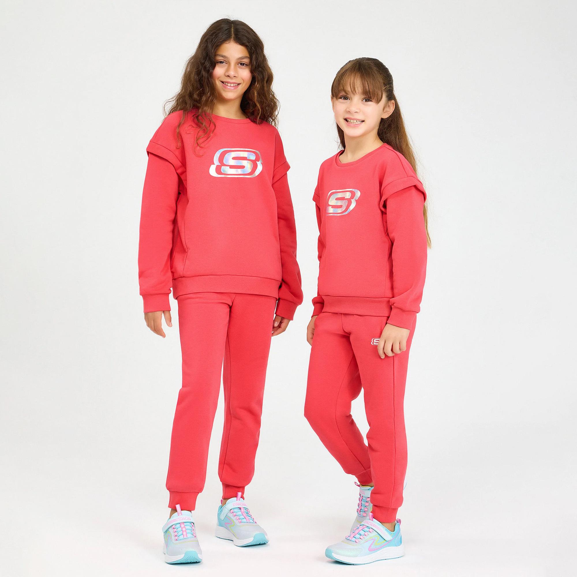 Skechers G Essential Crew Neck Sweatshirt Çocuk Pembe Sweatshirt