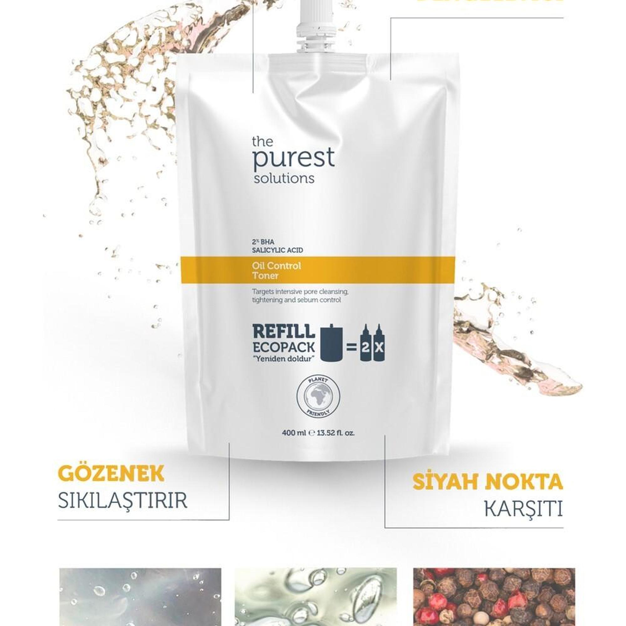 Sivilce & Siyah Nokta Karşıtı Salisilik Asit Tonik(Yağlı-Karma Ciltler) Ekolojik Yedek Paket 400ml