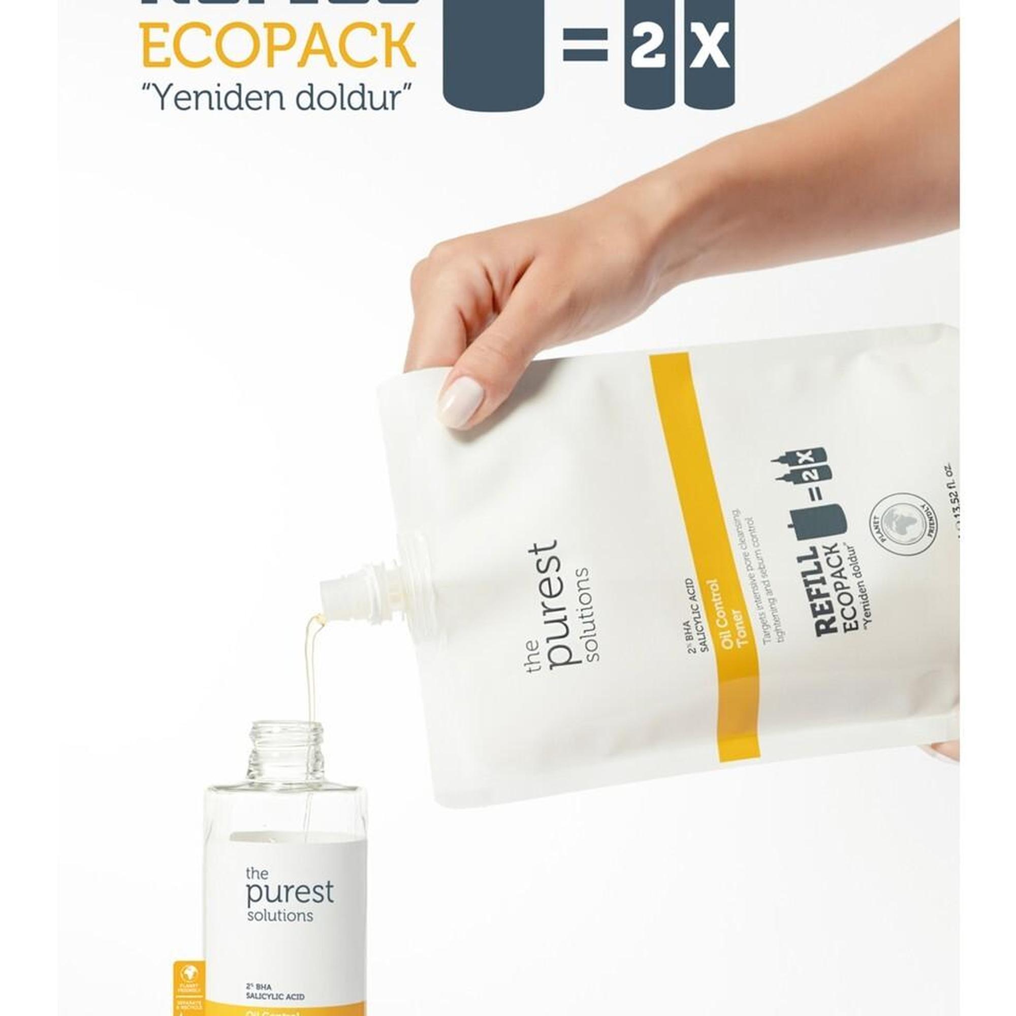 Sivilce & Siyah Nokta Karşıtı Salisilik Asit Tonik(Yağlı-Karma Ciltler) Ekolojik Yedek Paket 400ml