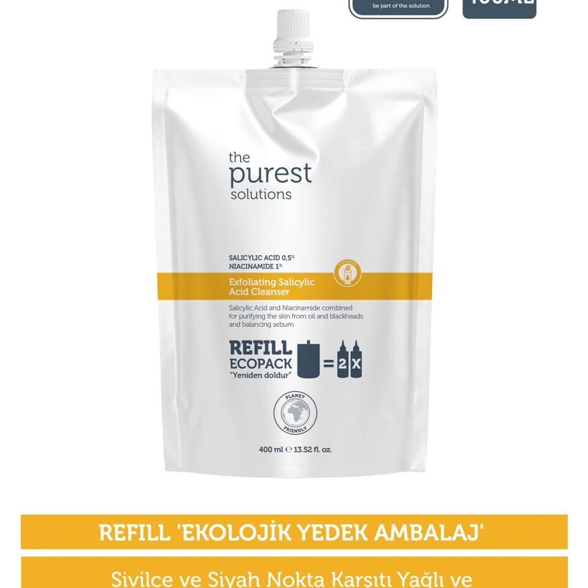 Sivilce & Siyah Nokta Karşıtı (Yağlı-Karma Ciltler) Temizleme Jeli Ekolojik Yedek Paket 400 ml