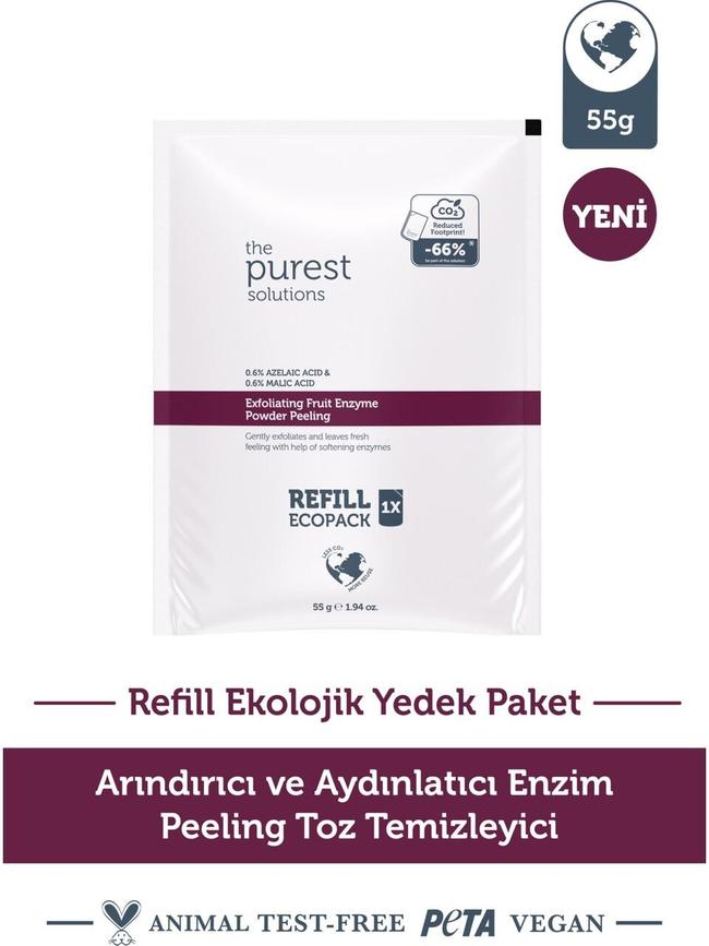  Arındırıcı ve Aydınlatıcı Enzim Peeling Toz Temizleyici 55 gr (%0,6 Azelaic Acid & Malic Acid)