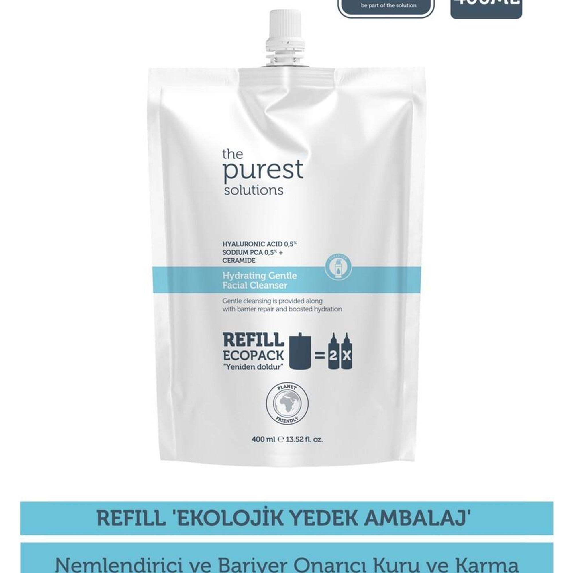 Nemlendirici Ve Bariyer Onarıcı (Kuru-Karma Ciltler) Temizleme Jeli Ekolojik Yedek Paket 400 ml