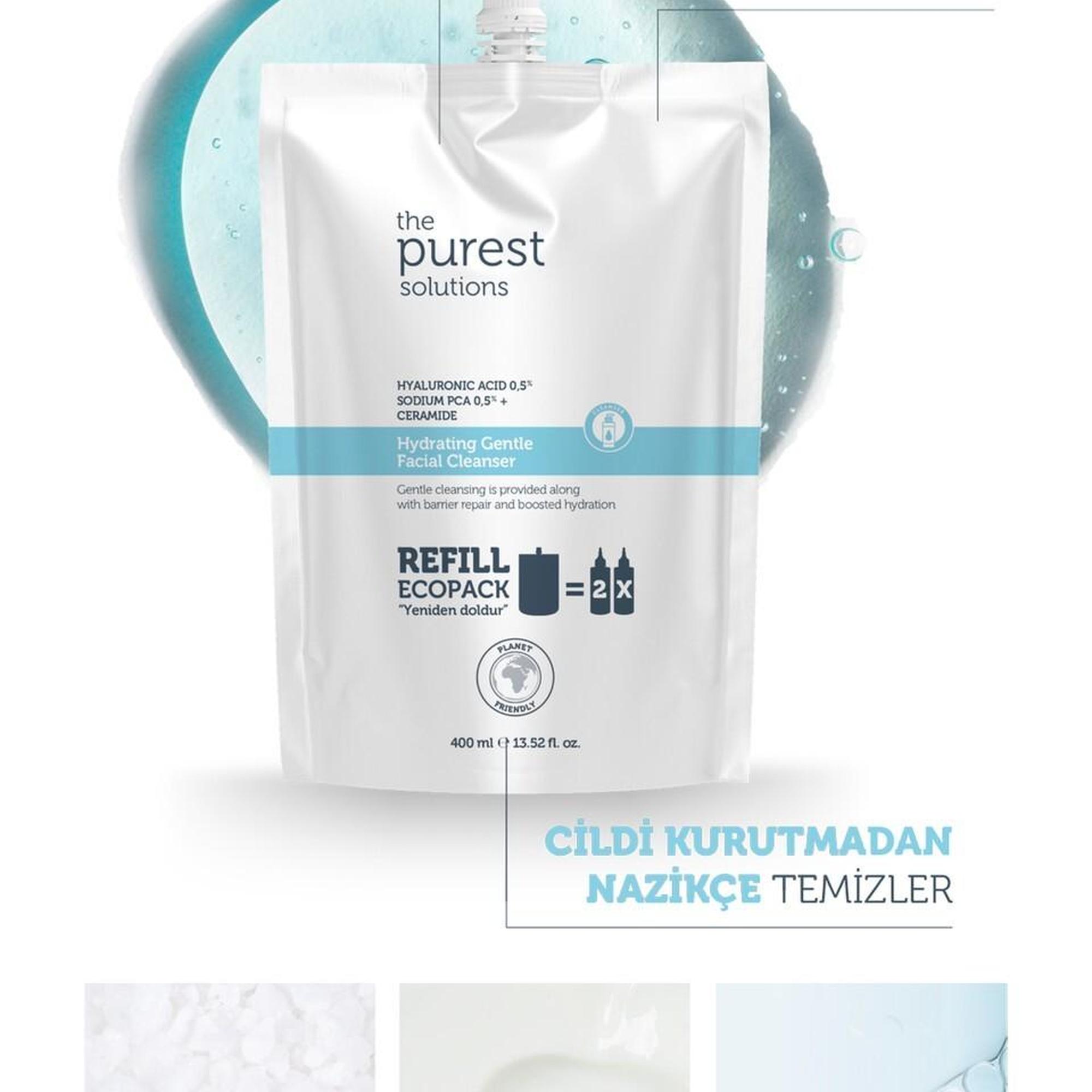 Nemlendirici Ve Bariyer Onarıcı (Kuru-Karma Ciltler) Temizleme Jeli Ekolojik Yedek Paket 400 ml