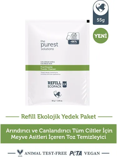  Refill Ekolojik Yedek Paket- Azelaik Asit Ve Malik Asit Enzim Toz Temizleyici 55 Gr