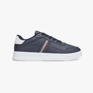  Tommy Hilfiger Supercup Stripes Tumbled Erkek Mavi Spor Ayakkabı