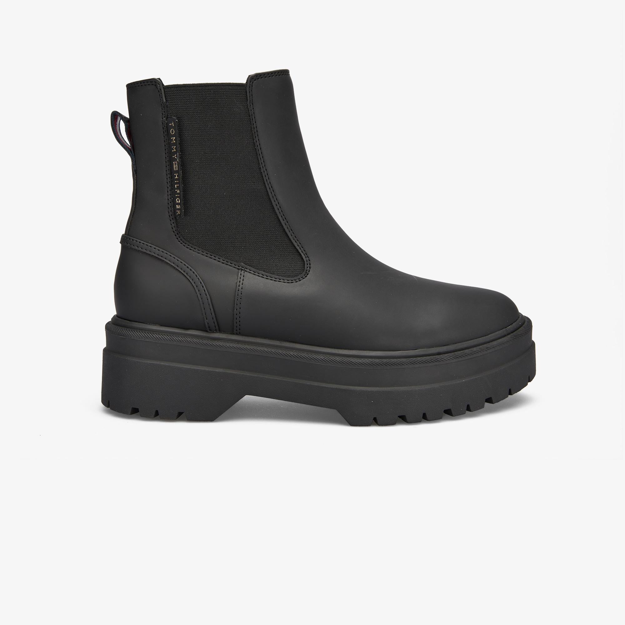 Tommy Hilfiger Rubberised Chelsea Tl Kadın Siyah Yağmur Botu