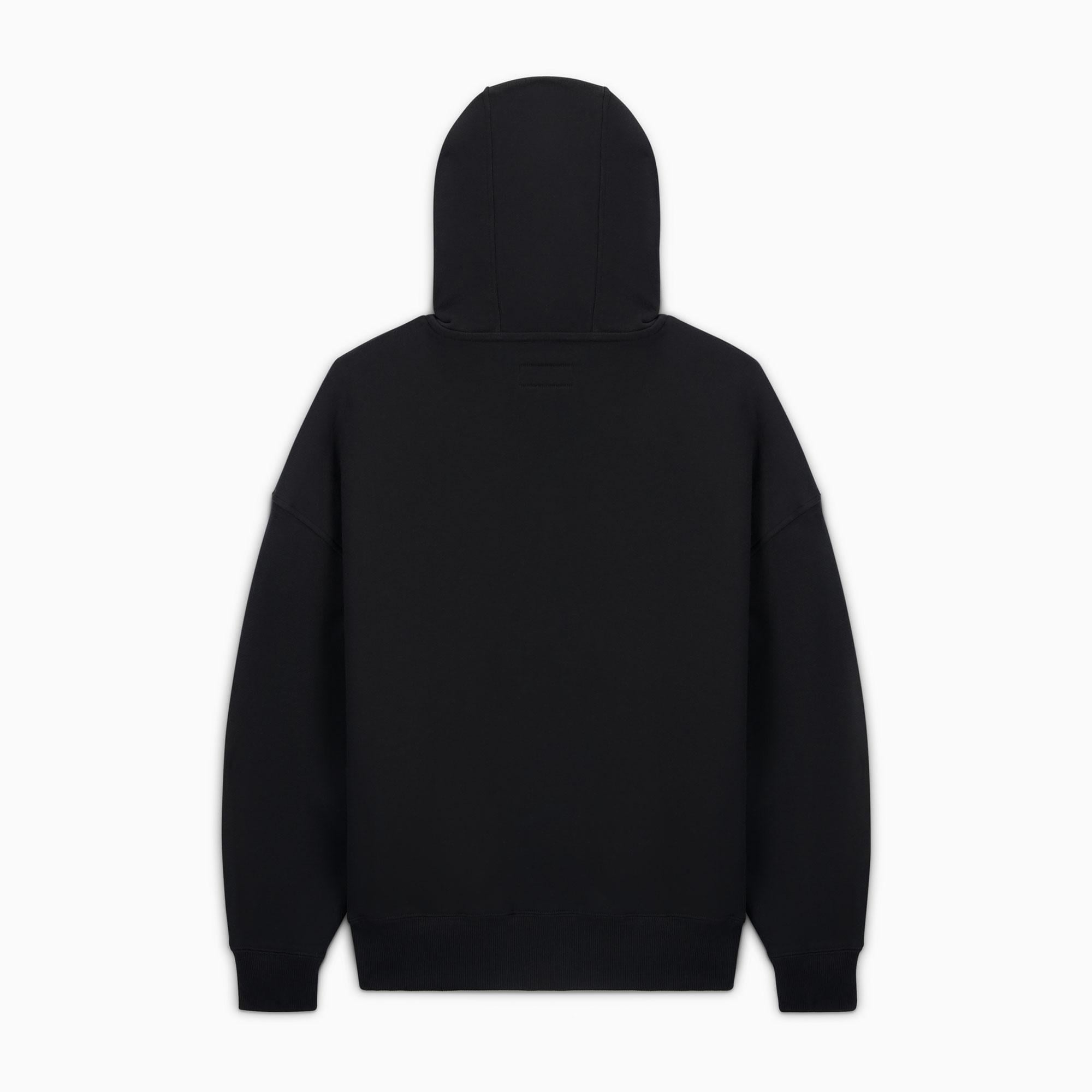 Converse Kadın Oversized Fit Fermuarlı Grafik Baskılı Siyah Hoodie