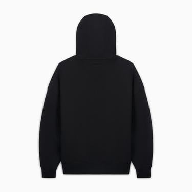  Converse Kadın Oversized Fit Fermuarlı Grafik Baskılı Siyah Hoodie