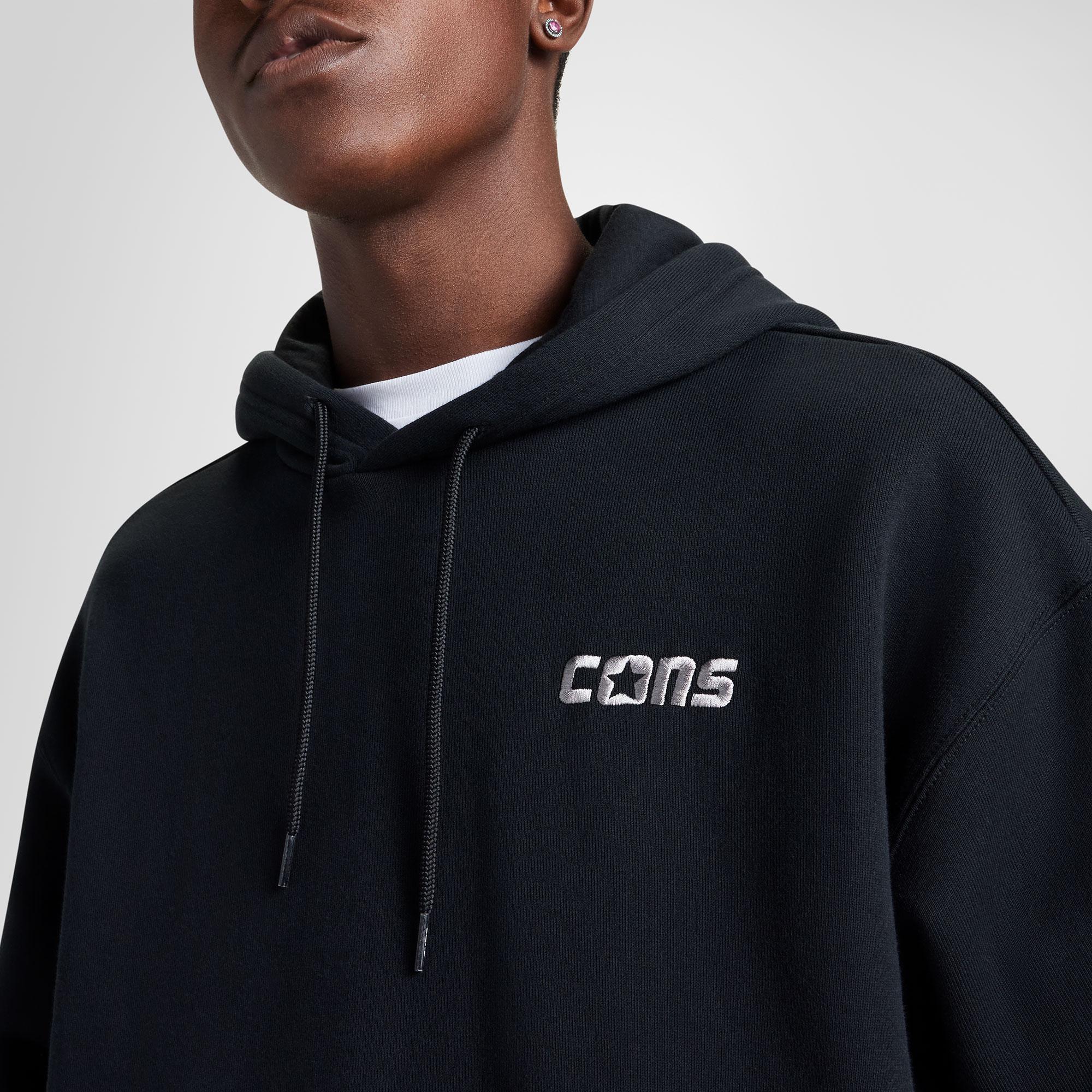 Converse Erkek Loose Fit Siyah Hoodie