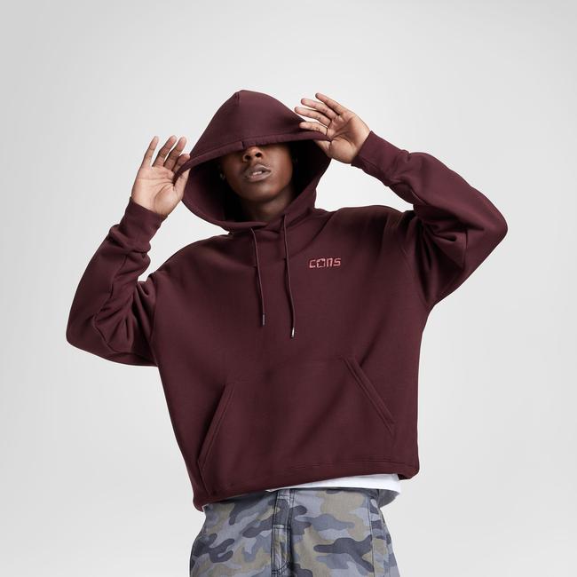  Converse Erkek Loose Fit Bordo Hoodie