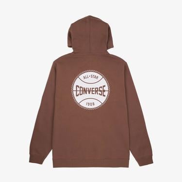  Converse Erkek Grafik Baskılı Kahverengi Hoodie