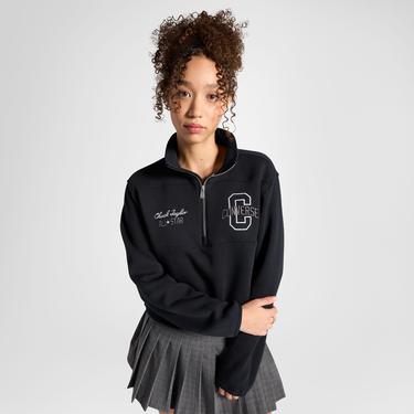  Converse Kadın Yarım Fermuarlı Siyah Sweatshirt