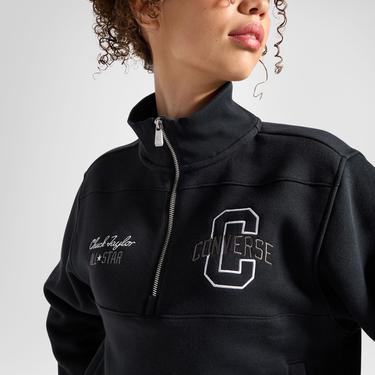  Converse Kadın Yarım Fermuarlı Siyah Sweatshirt