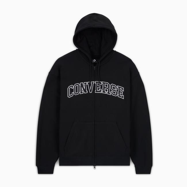  Converse Erkek Fermuarlı Siyah Hoodie