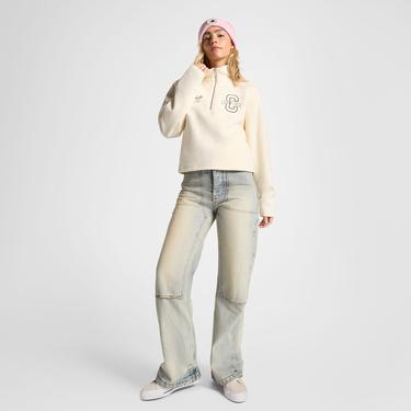  Converse Kadın Yarım Fermuarlı Krem Sweatshirt