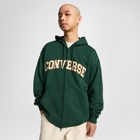  Converse Erkek Fermuarlı Yeşil Hoodie