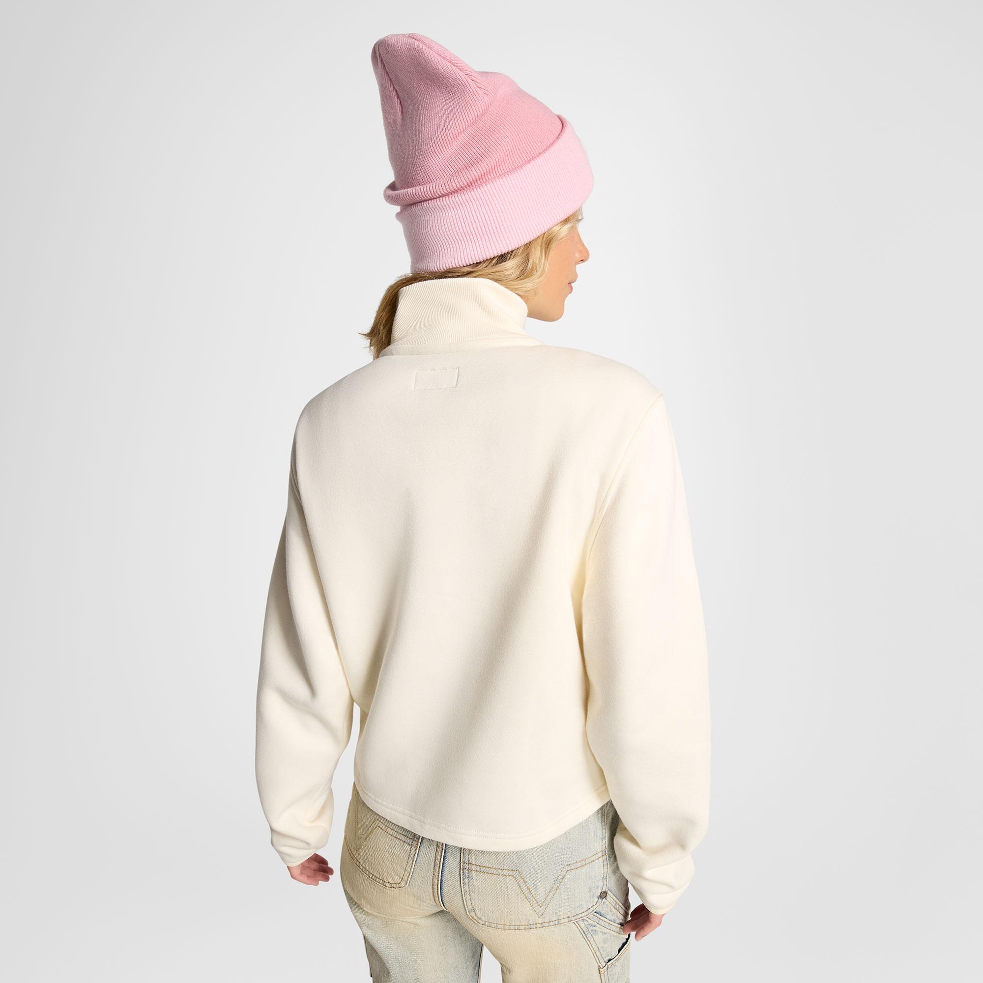 Converse Kadın Yarım Fermuarlı Krem Sweatshirt
