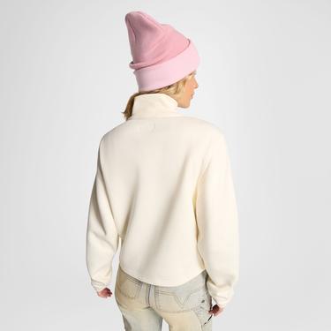  Converse Kadın Yarım Fermuarlı Krem Sweatshirt