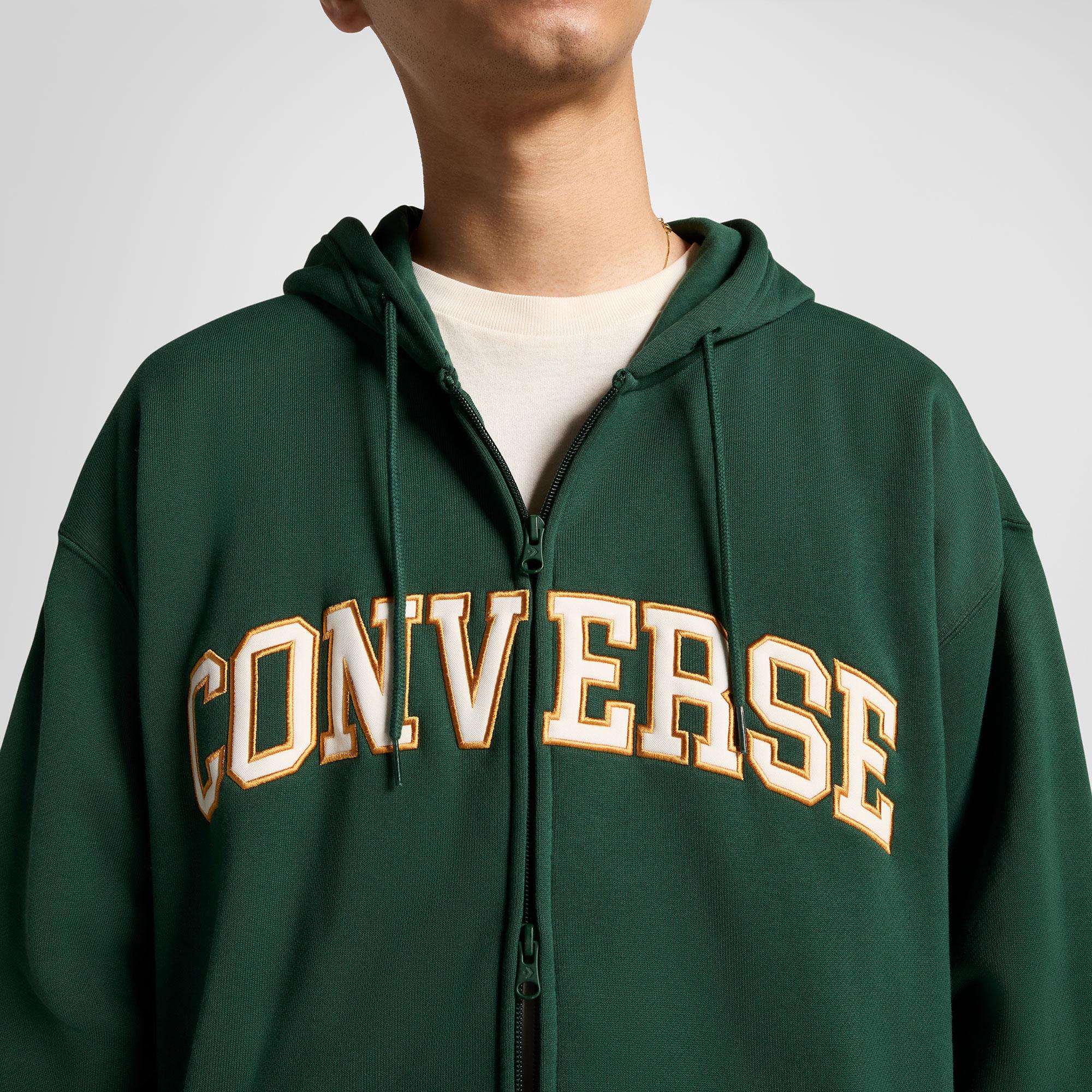 Converse Erkek Fermuarlı Yeşil Hoodie