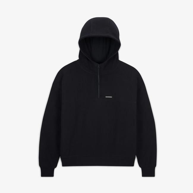  Converse Kadın Siyah Yarım Fermuarlı Hoodie