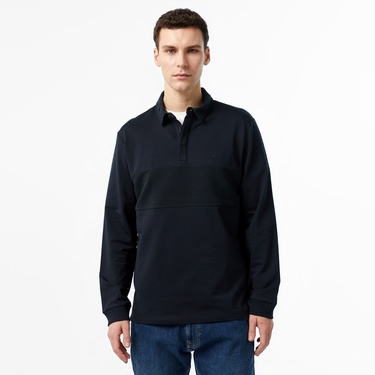  Nautica Erkek Siyah Uzun Kollu Polo
