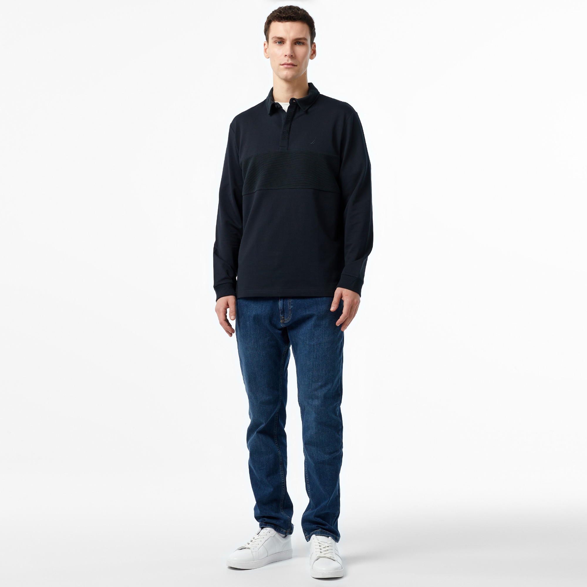 Nautica Erkek Siyah Uzun Kollu Polo