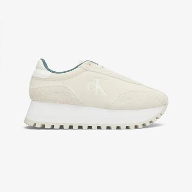  Calvin Klein Jeans Runner Laceup Ml Suede Kadın Bej Spor Ayakkabı