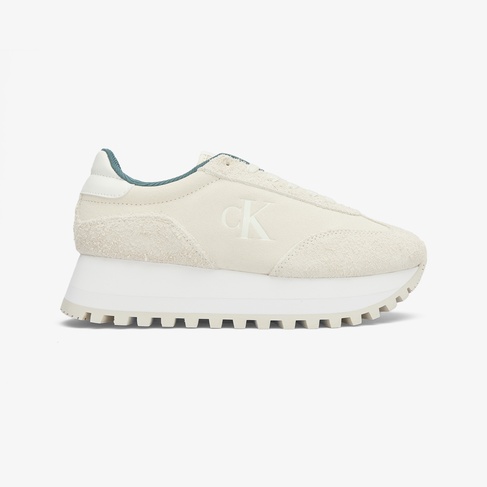  Calvin Klein Jeans Runner Laceup Ml Suede Kadın Bej Spor Ayakkabı