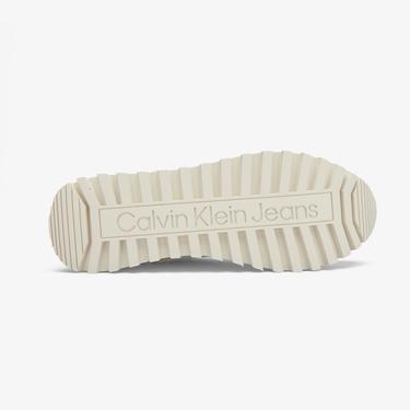  Calvin Klein Jeans Runner Laceup Ml Suede Kadın Bej Spor Ayakkabı