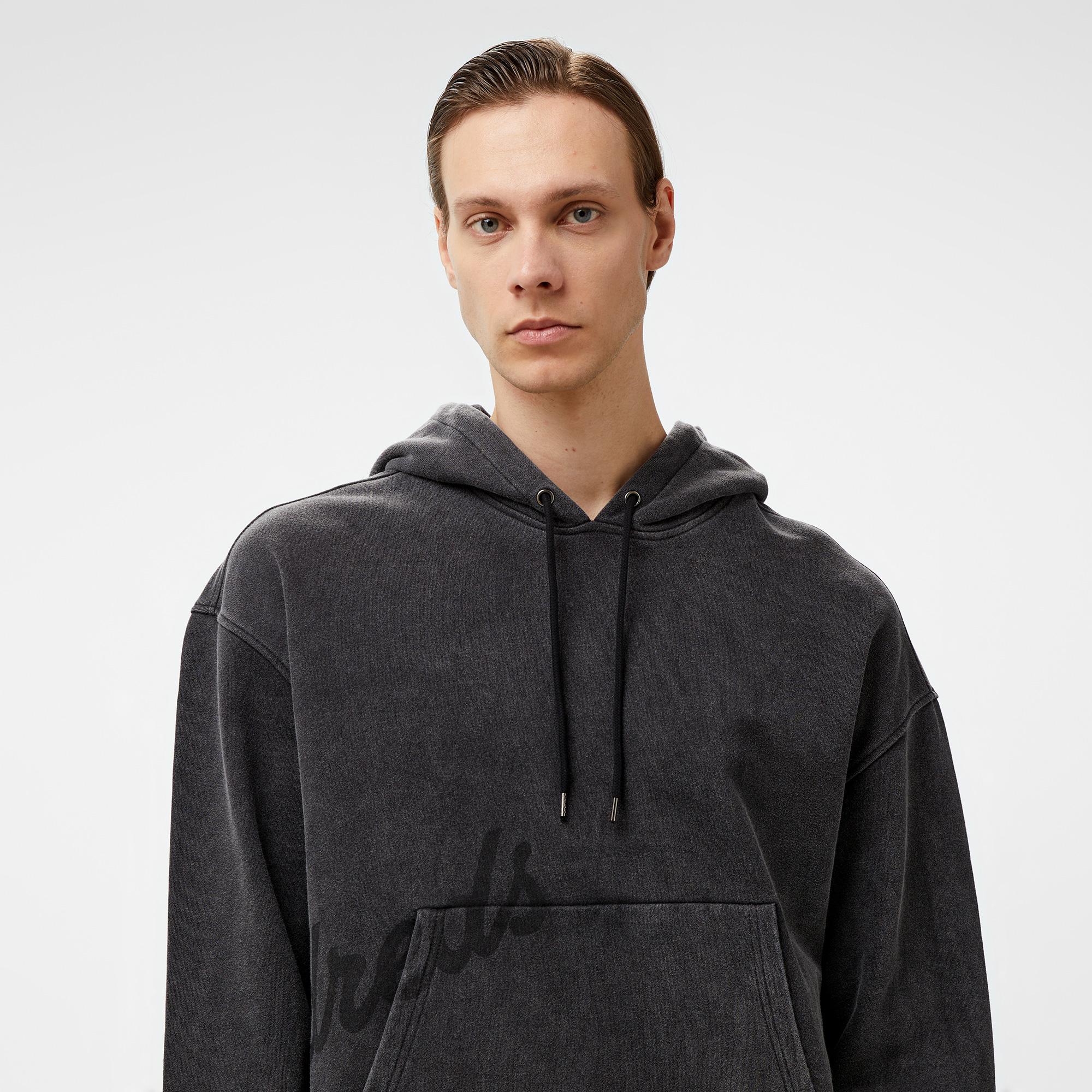 The Hundreds Washed Slant Pullover Erkek Siyah Sweatshirt