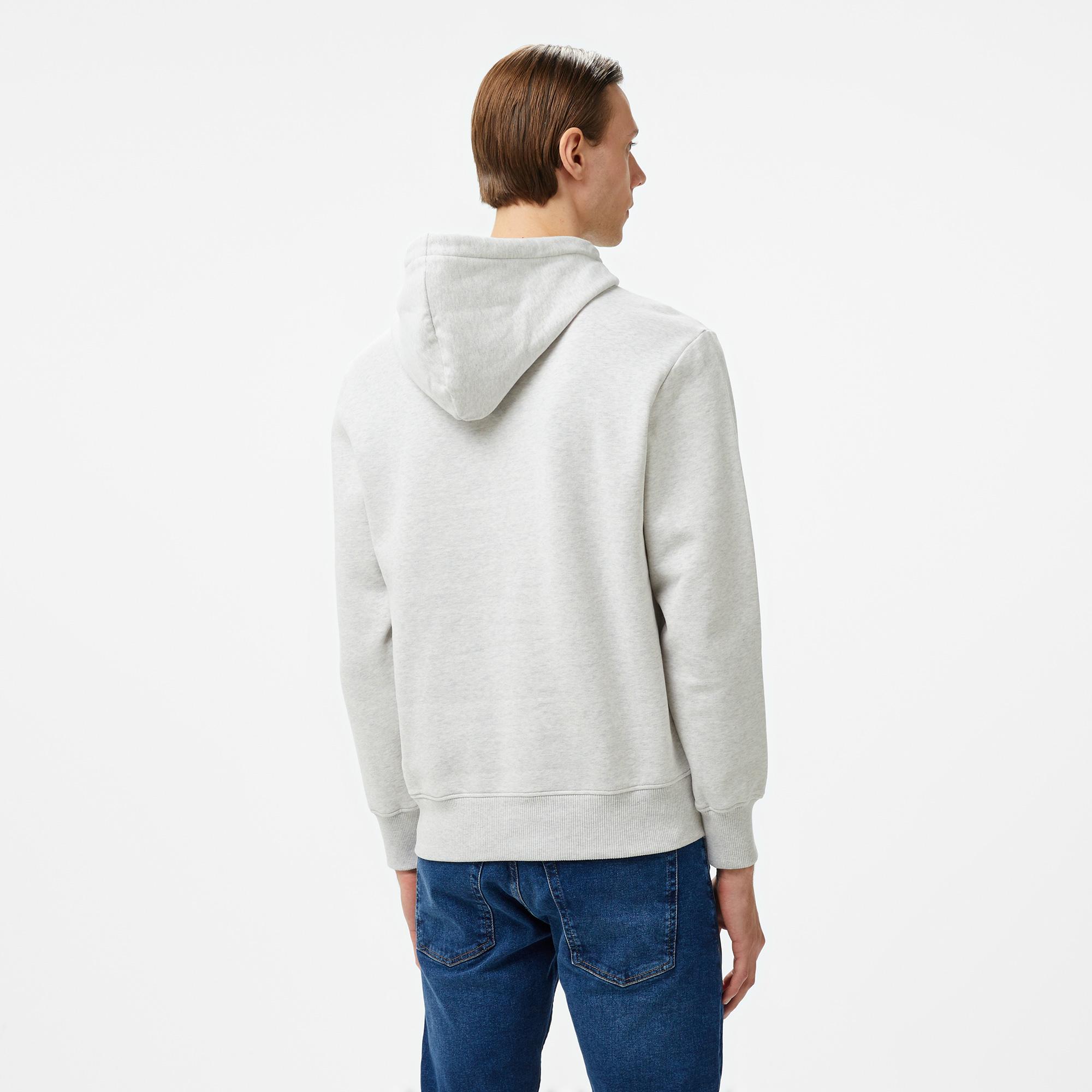 Calvin Klein Jeans Chenılle Monologo Erkek Gri Hoodie