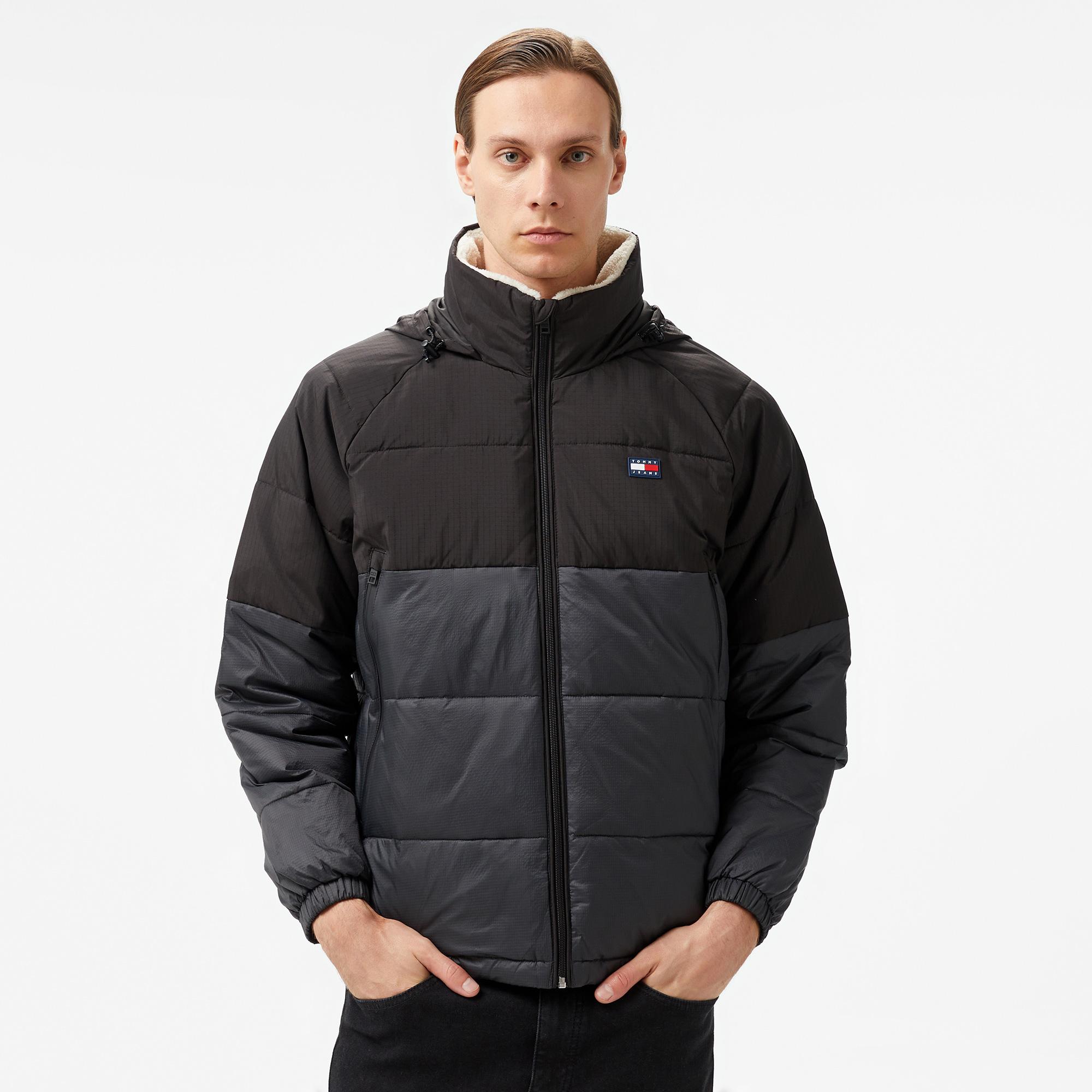 Tommy Hilfiger Jeans Vaıl Two Tone Puffer Erkek Siyah Ceket