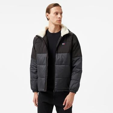  Tommy Hilfiger Jeans Vaıl Two Tone Puffer Erkek Siyah Ceket