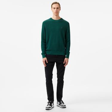  Tommy Hilfiger Structure Crew Nk Erkek Yeşil Kazak