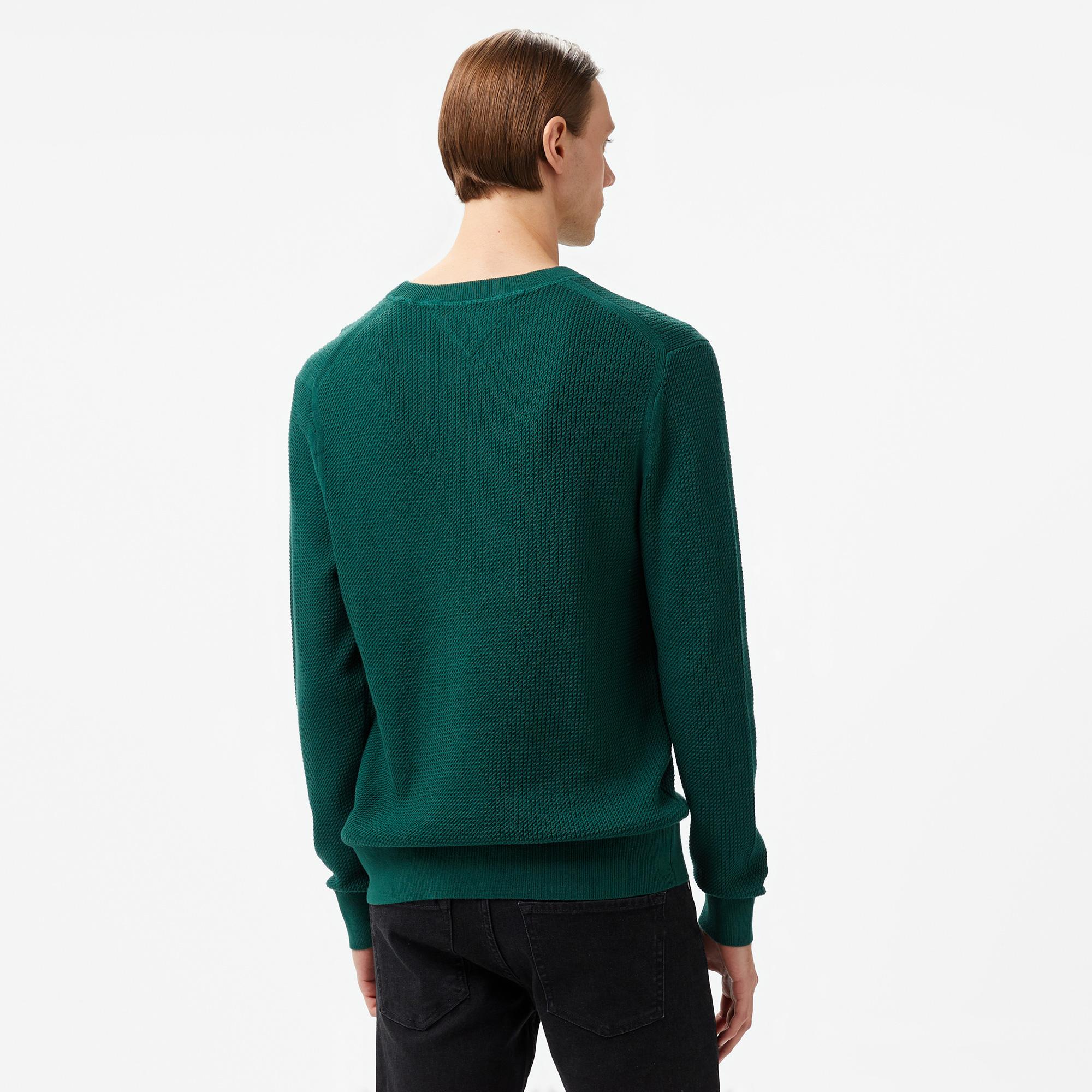 Tommy Hilfiger Structure Crew Nk Erkek Yeşil Kazak