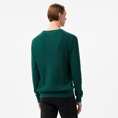  Tommy Hilfiger Structure Crew Nk Erkek Yeşil Kazak