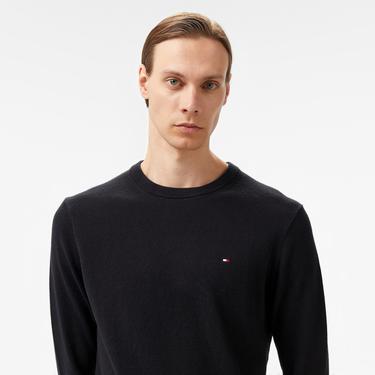  Tommy Hilfiger Pima Crew Neck Erkek Siyah Kazak