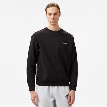  Tommy Hilfiger Monotype Heavy Twill Erkek Siyah Sweatshirt