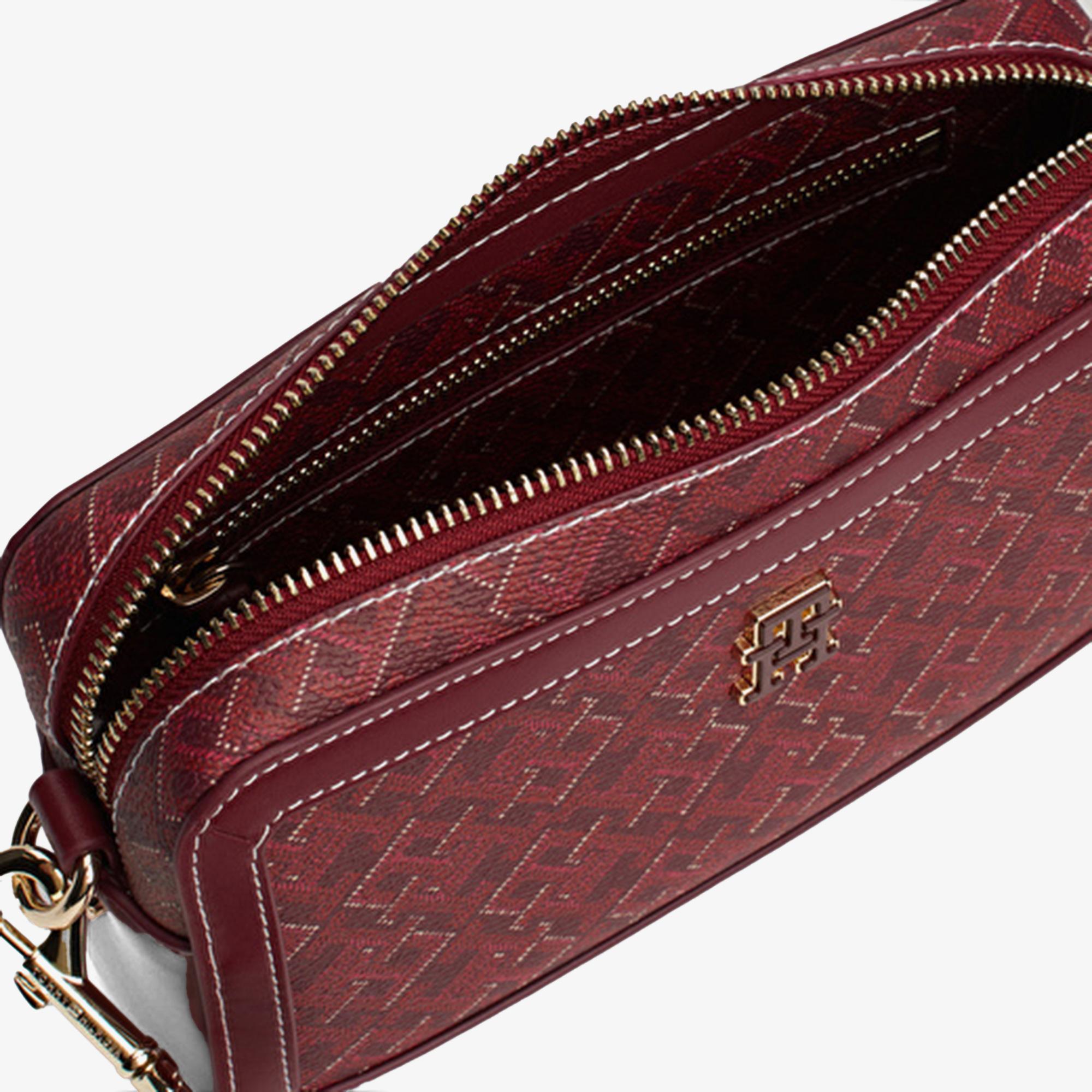 Tommy Hilfiger Monoplay Leather Kadın Kırmızı Çapraz Çanta