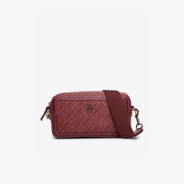  Tommy Hilfiger Monoplay Leather Kadın Kırmızı Çapraz Çanta