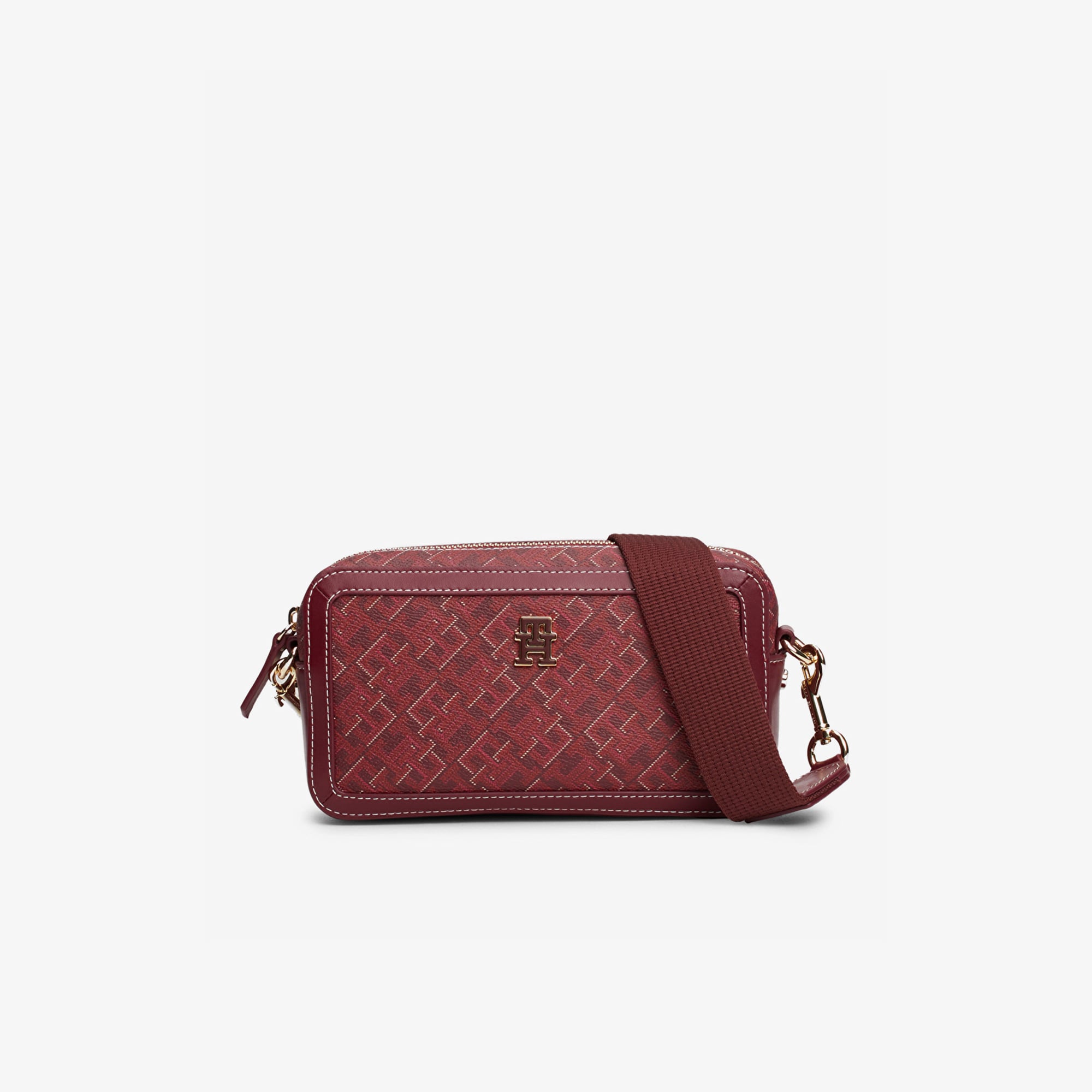  Tommy Hilfiger Monoplay Leather Kadın Kırmızı Çapraz Çanta